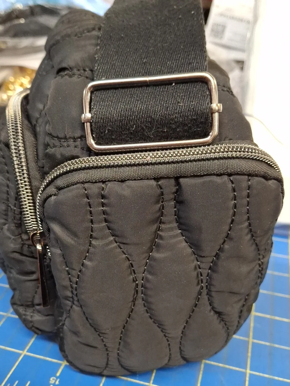 Black Quilted Crossbody 8x4x5 Bag Pre-Loved